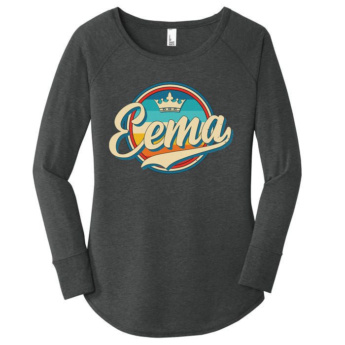 Eema Retro Name Funny Vintage Style Mother Mama Women's Perfect Tri Tunic Long Sleeve Shirt