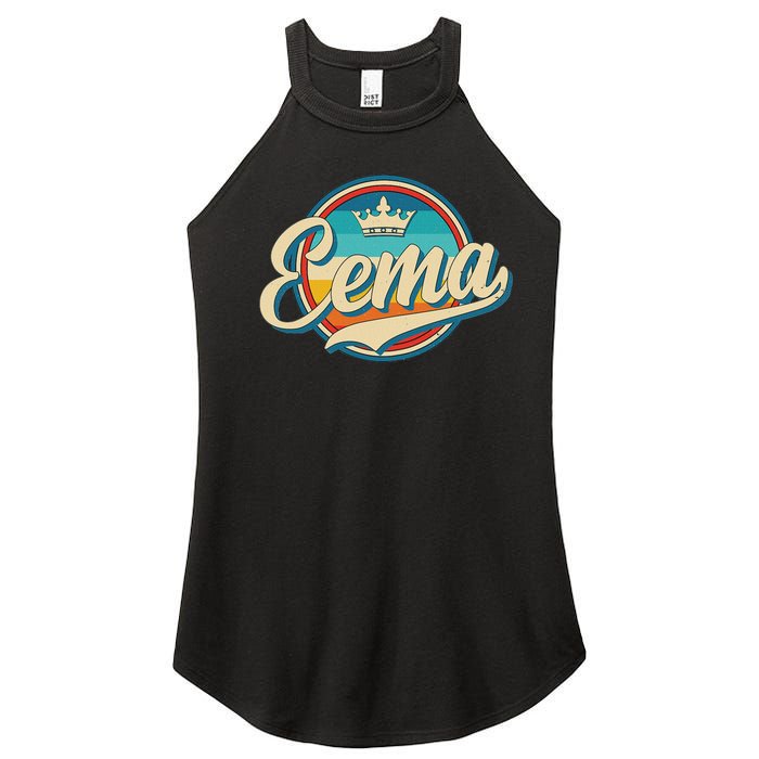 Eema Retro Name Funny Vintage Style Mother Mama Women's Perfect Tri Rocker Tank