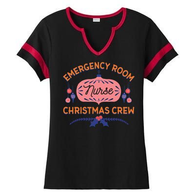 Emergency Room Nurse Christmas Crew Ladies Halftime Notch Neck Tee