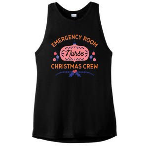 Emergency Room Nurse Christmas Crew Ladies PosiCharge Tri-Blend Wicking Tank