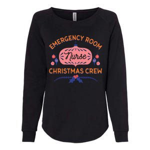 Emergency Room Nurse Christmas Crew Womens California Wash Sweatshirt