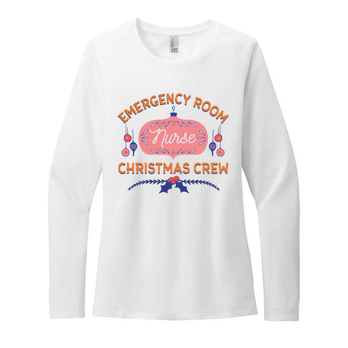 Emergency Room Nurse Christmas Crew Womens CVC Long Sleeve Shirt