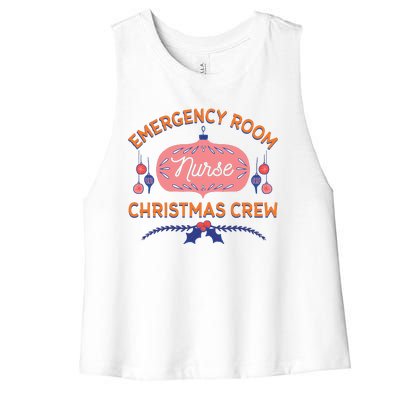 Emergency Room Nurse Christmas Crew Women's Racerback Cropped Tank