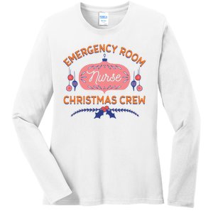 Emergency Room Nurse Christmas Crew Ladies Long Sleeve Shirt