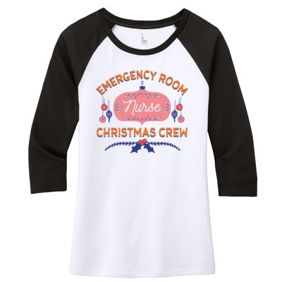 Emergency Room Nurse Christmas Crew Women's Tri-Blend 3/4-Sleeve Raglan Shirt