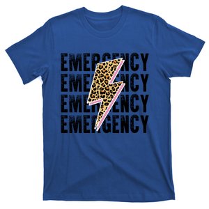 Emergency Room Nurse Departt Er Leopard Lightening Retro Gift T-Shirt