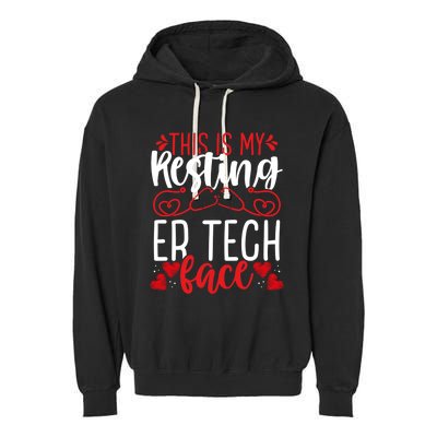 Emergency Room Nurse Resting Er Tech Face Er Nursing Cute Gift Garment-Dyed Fleece Hoodie