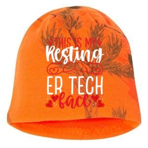 Emergency Room Nurse Resting Er Tech Face Er Nursing Cute Gift Kati - Camo Knit Beanie