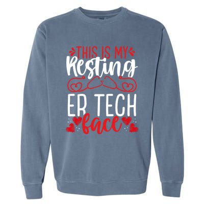 Emergency Room Nurse Resting Er Tech Face Er Nursing Cute Gift Garment-Dyed Sweatshirt