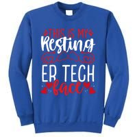 Emergency Room Nurse Resting Er Tech Face Er Nursing Cute Gift Sweatshirt