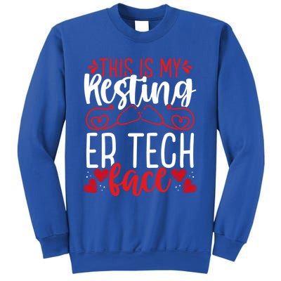 Emergency Room Nurse Resting Er Tech Face Er Nursing Cute Gift Sweatshirt