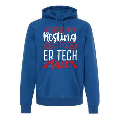 Emergency Room Nurse Resting Er Tech Face Er Nursing Cute Gift Premium Hoodie