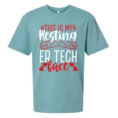 Emergency Room Nurse Resting Er Tech Face Er Nursing Cute Gift Sueded Cloud Jersey T-Shirt