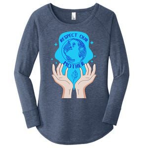 Earth Respect Our Mother Gift For Earth Lover Earth Environm Great Gift Women's Perfect Tri Tunic Long Sleeve Shirt