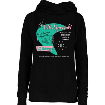 Emergency Room Parody Medical Joke For Er Physicians Nurses Womens Funnel Neck Pullover Hood