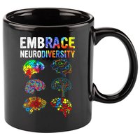 Embrace Rainbow puzzle Autism Infinity Awareness 11oz C Handle Ceramic Mug