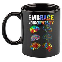 Embrace Rainbow puzzle Autism Infinity Awareness 11oz C Handle Ceramic Mug
