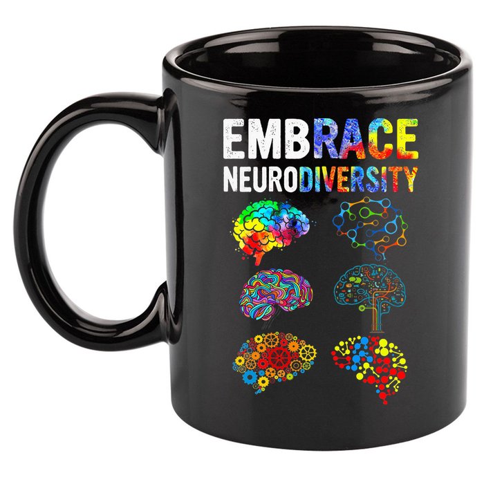 Embrace Rainbow puzzle Autism Infinity Awareness 11oz C Handle Ceramic Mug