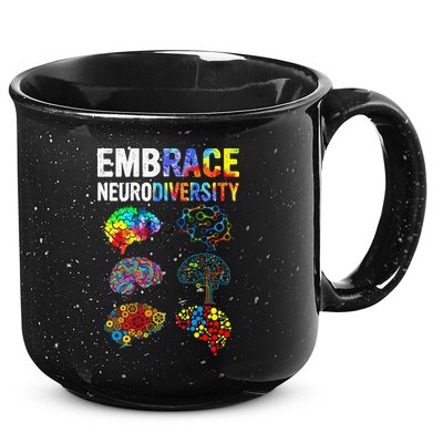 Embrace Rainbow puzzle Autism Infinity Awareness 15oz Campfire Ceramic Mug