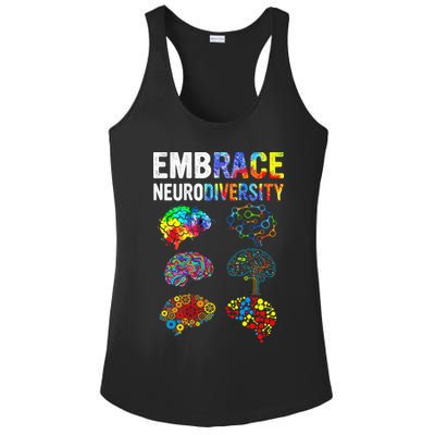 Embrace Rainbow puzzle Autism Infinity Awareness Ladies PosiCharge Competitor Racerback Tank