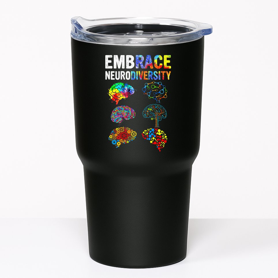 Embrace Rainbow puzzle Autism Infinity Awareness Tumbler