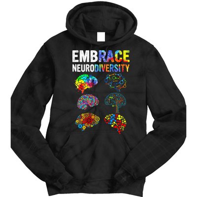 Embrace Rainbow puzzle Autism Infinity Awareness Tie Dye Hoodie