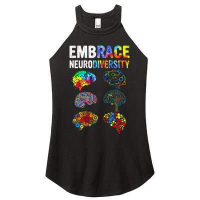 Embrace Rainbow puzzle Autism Infinity Awareness Women's Perfect Tri Rocker Tank
