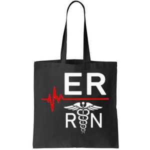 Emergency Room Registered Nurse Gift ER Heartbeat Tote Bag