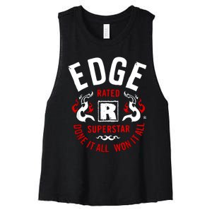 Edge Rated R Superstar Done It All Won It All Wrestler Women's Racerback Cropped Tank