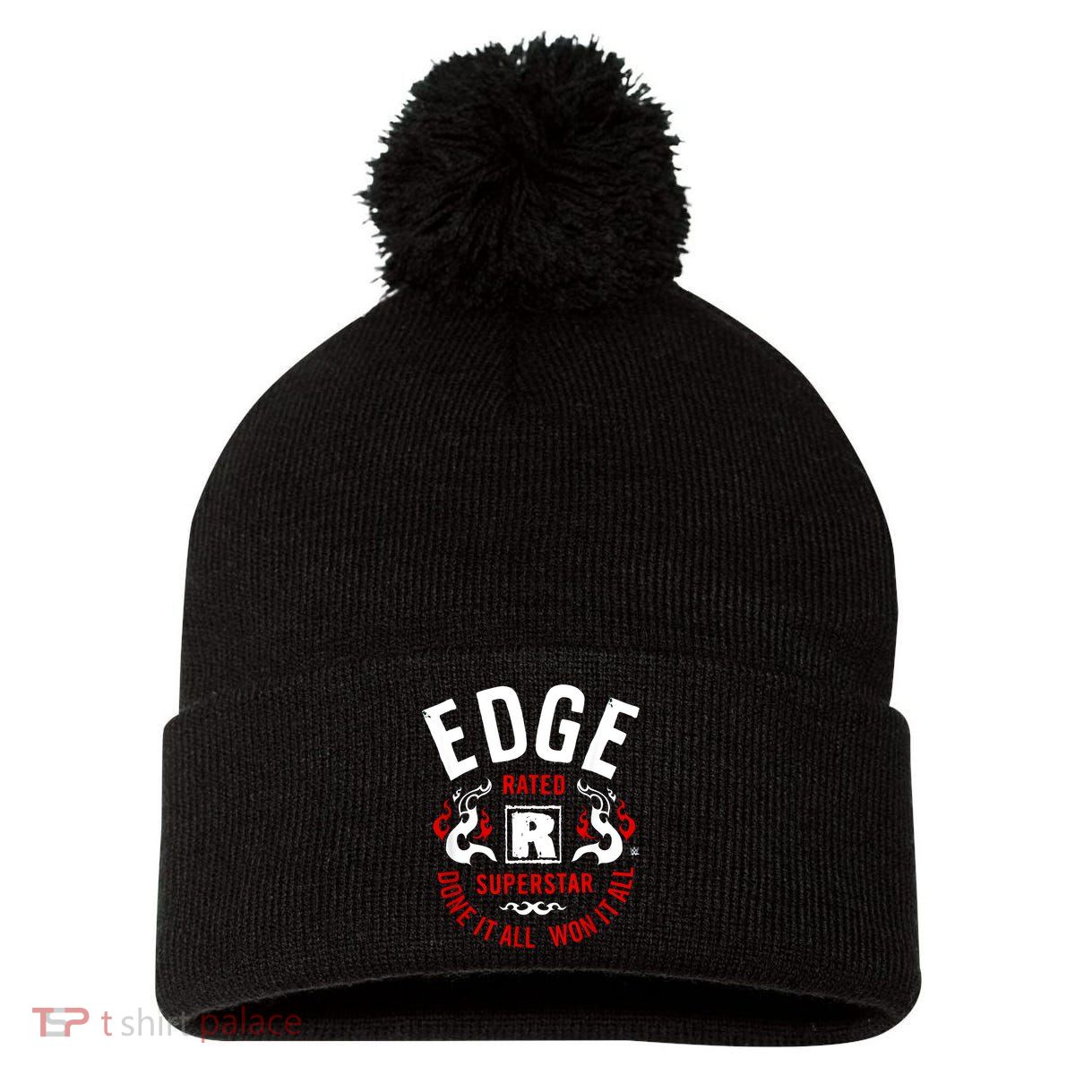 Edge Rated R Superstar Done It All Won It All Wrestler Pom Pom 12in Knit Beanie