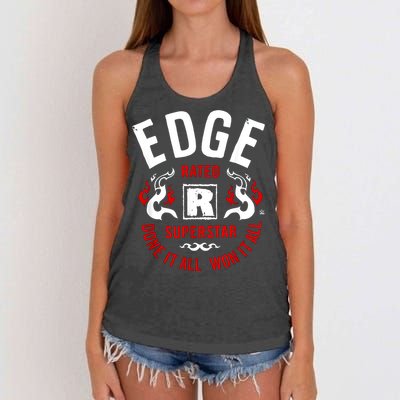 Edge Rated R Superstar Done It All Won It All Wrestler Women's Knotted Racerback Tank