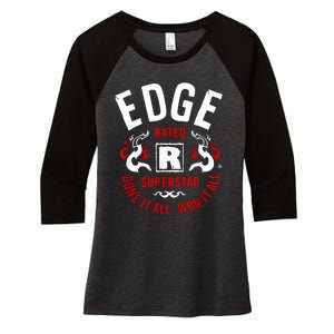 Edge Rated R Superstar Done It All Won It All Wrestler Women's Tri-Blend 3/4-Sleeve Raglan Shirt