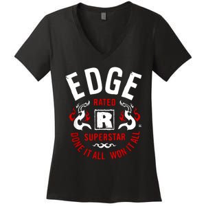 Edge Rated R Superstar Done It All Won It All Wrestler Women's V-Neck T-Shirt