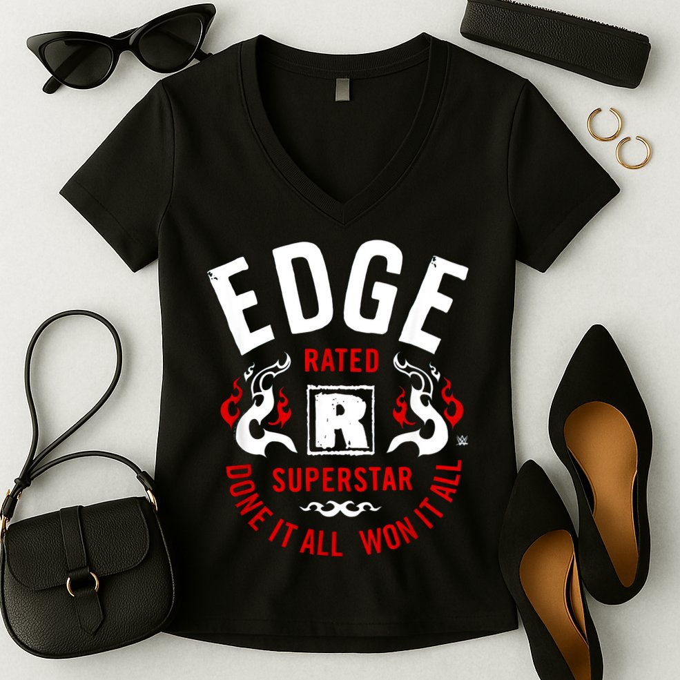 Edge Rated R Superstar Done It All Won It All Wrestler Women's V-Neck T-Shirt