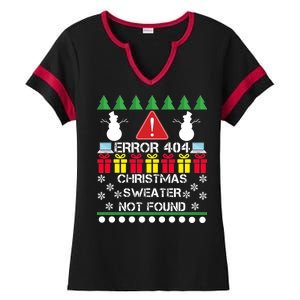 ERROR 404 Christmas Sweater Not Found Ladies Halftime Notch Neck Tee