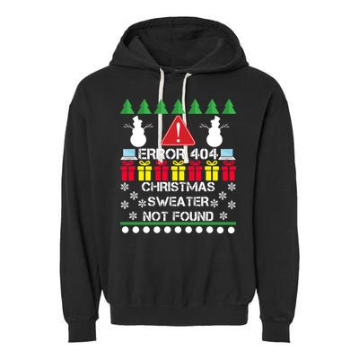 ERROR 404 Christmas Sweater Not Found Garment-Dyed Fleece Hoodie