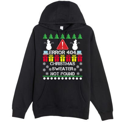 ERROR 404 Christmas Sweater Not Found Premium Pullover Hoodie