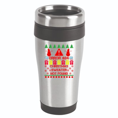 ERROR 404 Christmas Sweater Not Found 16oz Travel Tumbler