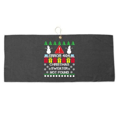 ERROR 404 Christmas Sweater Not Found Large Microfiber Waffle Golf Towel
