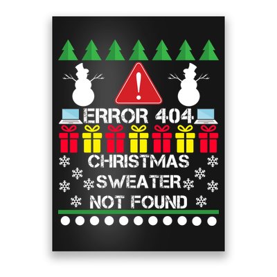 ERROR 404 Christmas Sweater Not Found Poster
