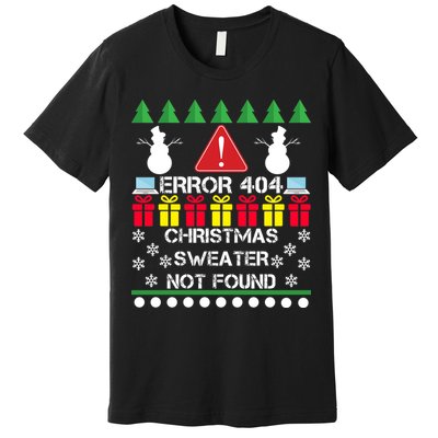 ERROR 404 Christmas Sweater Not Found Premium T-Shirt