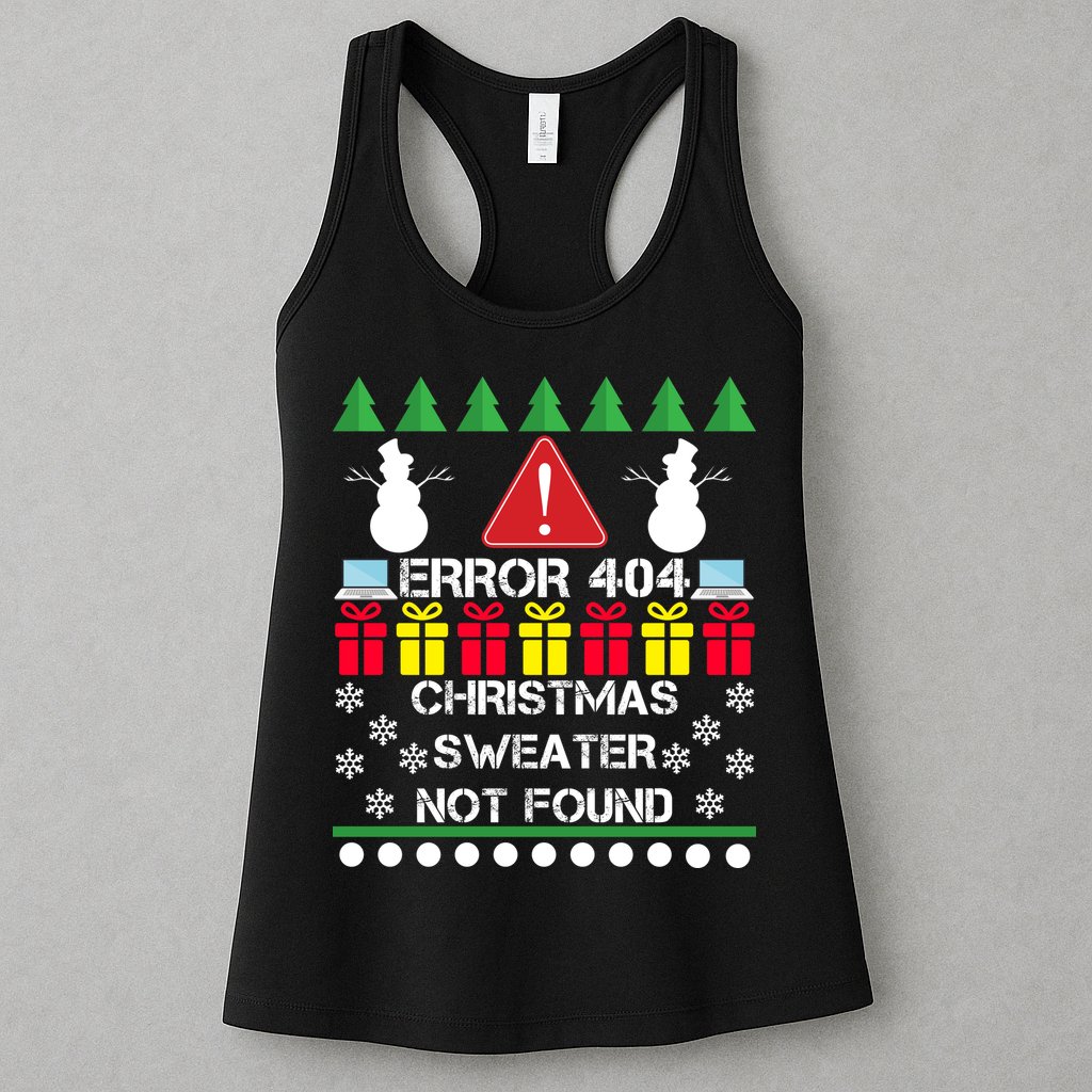 ERROR 404 Christmas Sweater Not Found Womens Tank Top