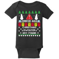 ERROR 404 Christmas Sweater Not Found Baby Bodysuit