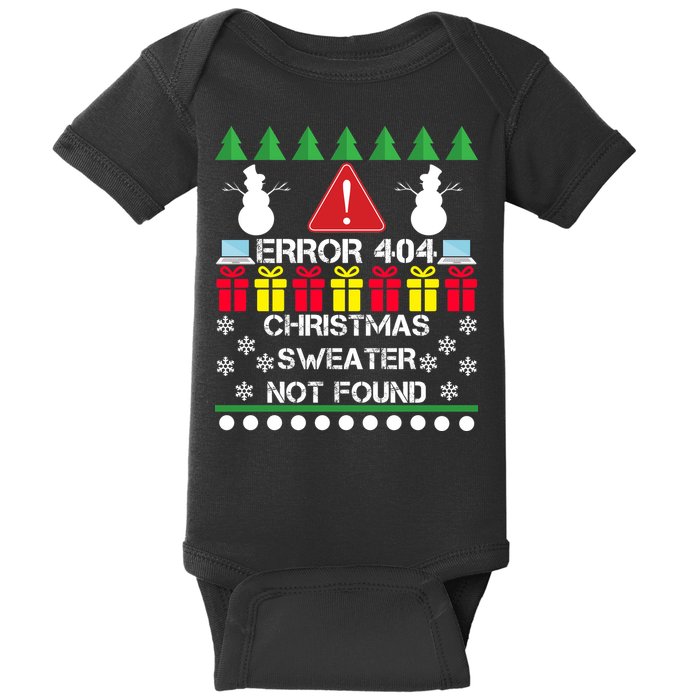 ERROR 404 Christmas Sweater Not Found Baby Bodysuit