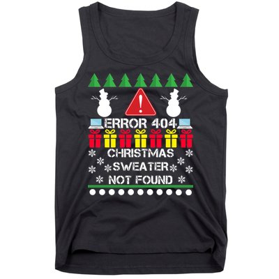 ERROR 404 Christmas Sweater Not Found Tank Top