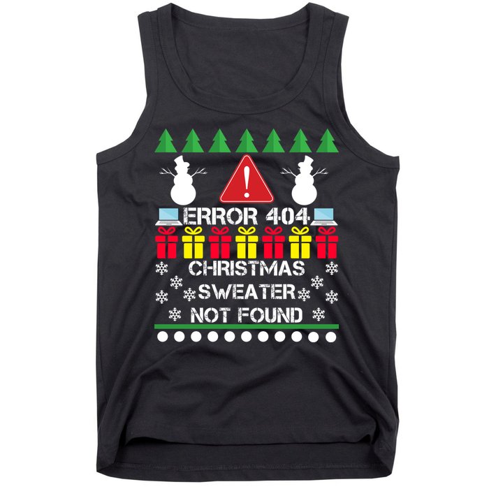 ERROR 404 Christmas Sweater Not Found Tank Top