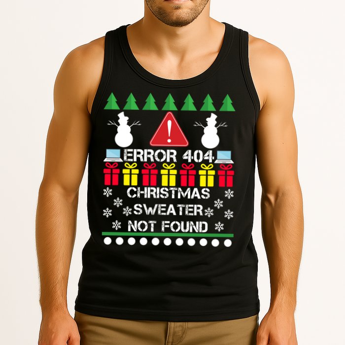 ERROR 404 Christmas Sweater Not Found Tank Top
