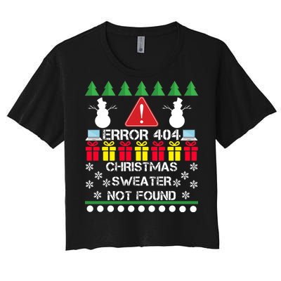 ERROR 404 Christmas Sweater Not Found Women's Crop Top Tee