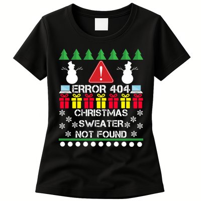 ERROR 404 Christmas Sweater Not Found Womens T-Shirt