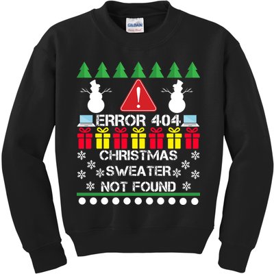 ERROR 404 Christmas Sweater Not Found Kids Sweatshirt